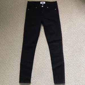 Black Mid-Rise PAIGE Skinny Jeans (Design Flaw)